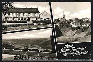 Bild des Verkufers fr Ansichtskarte Honrath /Aggertal, Hotel Schne Aussicht W. Nowacki, Ortsansicht zum Verkauf von Bartko-Reher