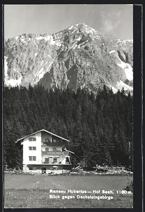 Bild des Verkufers fr Ansichtskarte Ramsau am Dachstein, Hotel Hubertus-Hof gegen Dachsteingebirge zum Verkauf von Bartko-Reher