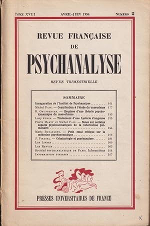 Imagen del vendedor de Revue Franaise de Psychanalyse - Tome XVIII - N 2 a la venta por LIBRAIRIE PIMLICO