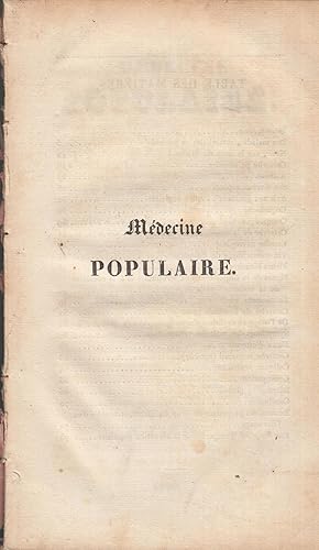 Image du vendeur pour Mdecine Populaire, ou rsums sur le Catarrhe Pulmonaire, l'Asthme, la Coqueluche, le Group, le Catarrhe de la vessie, les coulements contagieux, les fleurs blanches, la difficult d'uriner, etc., prsents de manire  offrir aux malades les moyens de connatre leurs maladies, et d'en diriger eux-mmes le traitement et le rgime. mis en vente par LIBRAIRIE PIMLICO