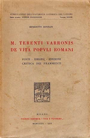 Seller image for Autografato! M. Terenti Varronis De Vita Romani for sale by Messinissa libri