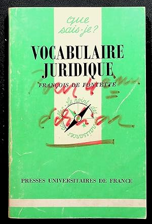 Imagen del vendedor de Vocabulaire juridique a la venta por LibrairieLaLettre2