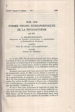 Seller image for L'Encphale journal de neurologie et de psychiatrie fonde par A. Antheaume, publi et dirig par Henri Claude & Jean Lhermitte 1942 - 1945 for sale by LIBRAIRIE PIMLICO