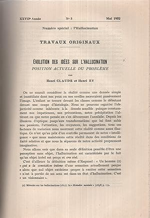 Seller image for L'Encphale journal de neurologie et de psychiatrie fonde par A. Antheaume, publi et dirig par Henri Claude & Jean Lhermitte 1932 (vingtime septime anne) tome 27 premier semestre for sale by LIBRAIRIE PIMLICO