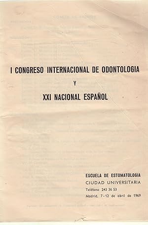 Imagen del vendedor de II Congreso Internacional de Odontologia y XXII Nacional Espaol a la venta por LIBRAIRIE PIMLICO