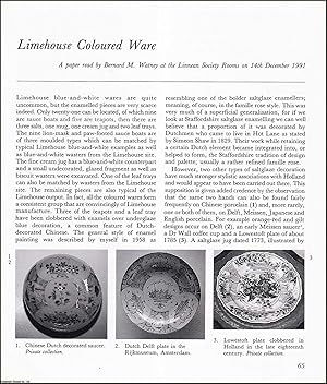 Immagine del venditore per Limehouse Coloured Ware. An original article from the English Ceramic Circle, 1993. venduto da Cosmo Books