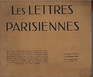 Seller image for LES LETTRES PARISIENNES. 2me anne, n. 6-7. 1er novembre 1919. for sale by Librairie Lalibela