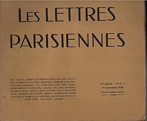 Seller image for LES LETTRES PARISIENNES. 2me anne, n. 6-7. 1er novembre 1919. for sale by Librairie Lalibela