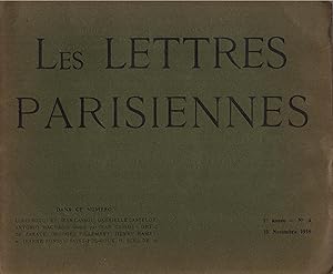 Seller image for Les LETTRES PARISIENNES anne I, n 3 (UN DES 75 EXEMPLAIRES DE LUXE SUR PAPIER INGRES D' ARCHES for sale by Librairie Lalibela