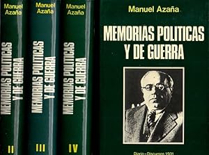 MEMORIAS POLÍTICAS Y DE GUERRA. OBRAS ESCOGIDAS. 4 VOLS. OBRA COMPLETA. VOL. I. AÑO 1931. VOL. II...