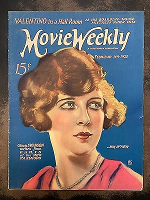 Movie Weekly Magazine: February 14th, 1925 May McAvoy (Color Cover) (Vol. V, No. 2)