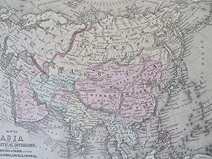 Asia China Japan Mongolia Tibet India Korea Persia Arabia 1873 Mitchell hc map
