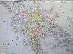 Greece Athens Corinth Peloponnesus Euboea Corfu 1882 large detailed map