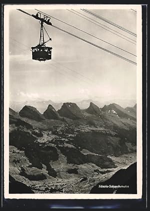 Ansichtskarte Säntis-Schwebebahn auf halber Strecke