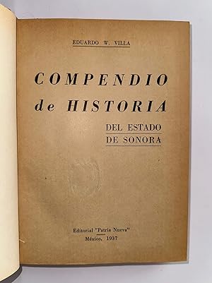 Imagen del vendedor de Compendio de Historia del Estado de Sonora a la venta por Librera Urbe