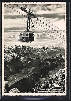 Ansichtskarte Säntis, Säntis-Schwebebahn mit Blick auf Glärnisch und Berneralpen