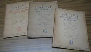 Seller image for Faust. Eine Rundschau. Erstes, zweites und drittes Heft des 1. Jahrgangs. - im Inhalt: Heft 2) Der Kampf um den neuen Stil - R. G. Binding: Allgemeiner und dichterischer Expressionismus / Paul Zech: Der Absturz. Novelle / Edward Dent: Deutsche Musik in England // Heft 3) Das Theater - Hans Knudsen: Die Entwickelung des schauspielerisches Stiles / Hellmuth Falkenfeld: Philosophie des Schauspielers // Heft 4) Romantik - Kurt Karl Eberlein: Kunstgeschichte und Romantik / Caroline Schlegel: Briefe aus dem Gefngnis / Carl Weisflog: Der wthende Holofernes. - for sale by Antiquariat Carl Wegner