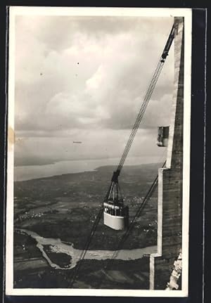 Ansichtskarte Le Salève, Le Graf Zeppelin, survolant le lac de Genève vue du Téléférique