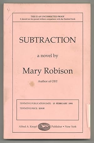 Seller image for Subtraction for sale by Between the Covers-Rare Books, Inc. ABAA