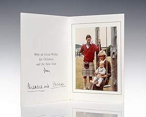 Princess Diana and King Charles III Signed Christmas Card.