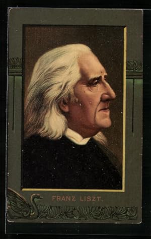 Bild des Verkufers fr Ansichtskarte Franz Liszt, Seitenportrait zum Verkauf von Bartko-Reher