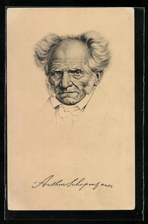 Bild des Verkufers fr Knstler-Ansichtskarte Portrait Arthur Schopenhauer zum Verkauf von Bartko-Reher