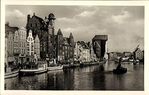 Ansichtskarte / Postkarte Danzig, Lange Brücke, Krantor
