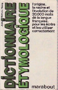 Dictionnaire ?tymologique - Jean Mathieu-Rosay
