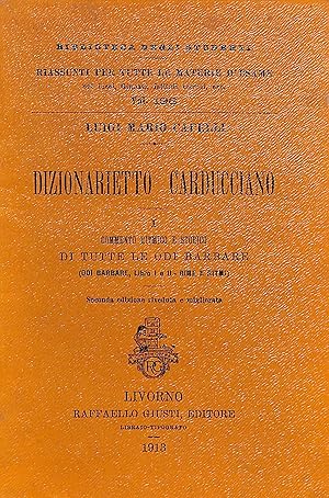 Seller image for Dizionarietto carducciano I for sale by TORRE DI BABELE