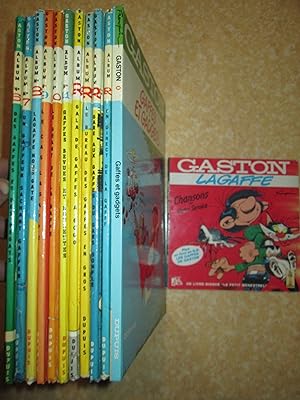 Image du vendeur pour GASTON LAGAFFE N0,6,7,8,9,10,11,R1,R2,R3 ET R4,EDITIONS PROCHES DES ORIGINALES,ANNEES 70,DOS RONDS mis en vente par Bibliofolie