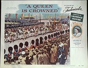 Image du vendeur pour A Queen is Crowned Lobby Card #8 1953 Queen Elizabeth II, Laurence Olivier mis en vente par AcornBooksNH