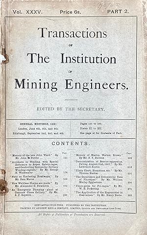 Transactions of the Institution of Mining Engineers (vol. 35 part 2 only)
