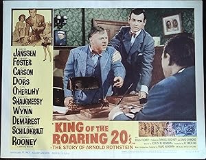 Image du vendeur pour King of the Roaring 20's Lobby Card #3 1961 David Janssen & Mickey Rooney! mis en vente par AcornBooksNH