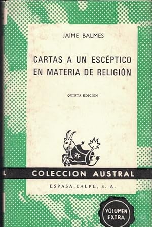 Seller image for CARTAS A UN ESCPTICO EN MATERIA DE RELIGIN for sale by Librera Torren de Rueda