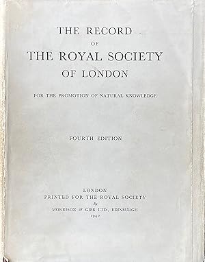 Bild des Verkufers fr The record of the Royal Society of London for the promotion of natural knowledge zum Verkauf von Acanthophyllum Books