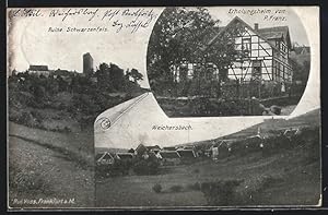 Ansichtskarte Weichersbach, Ruine Schwarzenfels, Erholungsheim von P. Franz