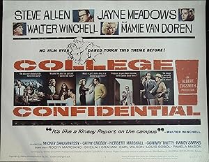 Image du vendeur pour College Confidential Lobby Title Card Mamie Van Doren, Steve Allen, Jayne Meadows mis en vente par AcornBooksNH