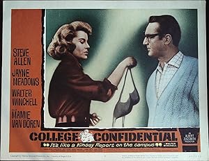 Image du vendeur pour College Confidential Lobby Card #2 Steve Allen, Janye Meadow and bra! mis en vente par AcornBooksNH