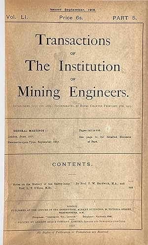 Transactions of the Institution of Mining Engineers (vol. 51 only)