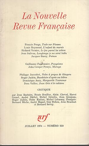 Seller image for La Nouvelle Revue Franaise. - N 259 for sale by Librairie Lalibela