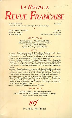Imagen del vendedor de La Nouvelle Revue Franaise - N 387 a la venta por Librairie Lalibela