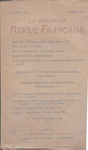 Seller image for La Nouvelle Revue Franaise - 14e anne - N 160 - 1er Janvier 1927. for sale by Librairie Lalibela