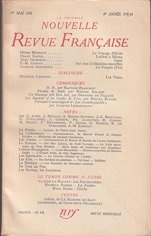 Seller image for La Nouvelle Revue Franaise. - 4 Anne - N 41 - 1er Mai 1956. for sale by Librairie Lalibela