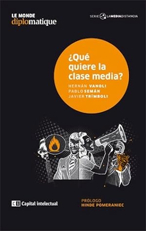Image du vendeur pour Que Quiere La Clase Media (serie La Media Distancia) (prolo mis en vente par Juanpebooks