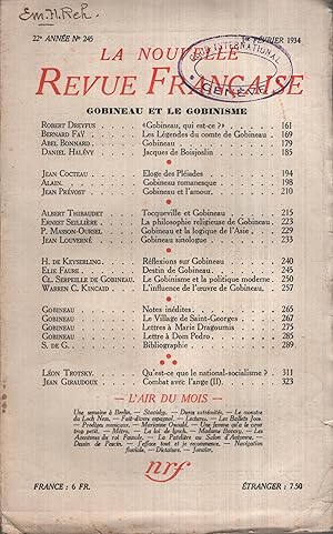 Image du vendeur pour La Nouvelle Revue Franaise Fvrier 1934 N NS2 mis en vente par Librairie Lalibela