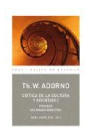 Bild des Verkufers fr Critica De La Cultura Y Sociedad I - Theodor Wiesengrund Ado zum Verkauf von Juanpebooks