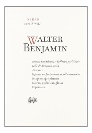 Bild des Verkufers fr Obras Libro Iv Volumen 1 - Benjamin, Walter zum Verkauf von Juanpebooks