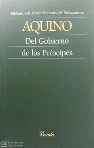 Seller image for Del Gobierno De Los Principes - Santo Tomas De Aquino for sale by Juanpebooks