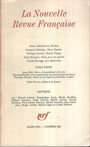 Seller image for La Nouvelle Revue Franaise Mars 1974 N 255 for sale by Librairie Lalibela