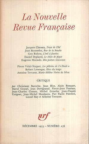 Imagen del vendedor de La Nouvelle Revue Franaise Dcembre 1975 N 276 a la venta por Librairie Lalibela